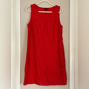 Banana republic red floral sheath dress